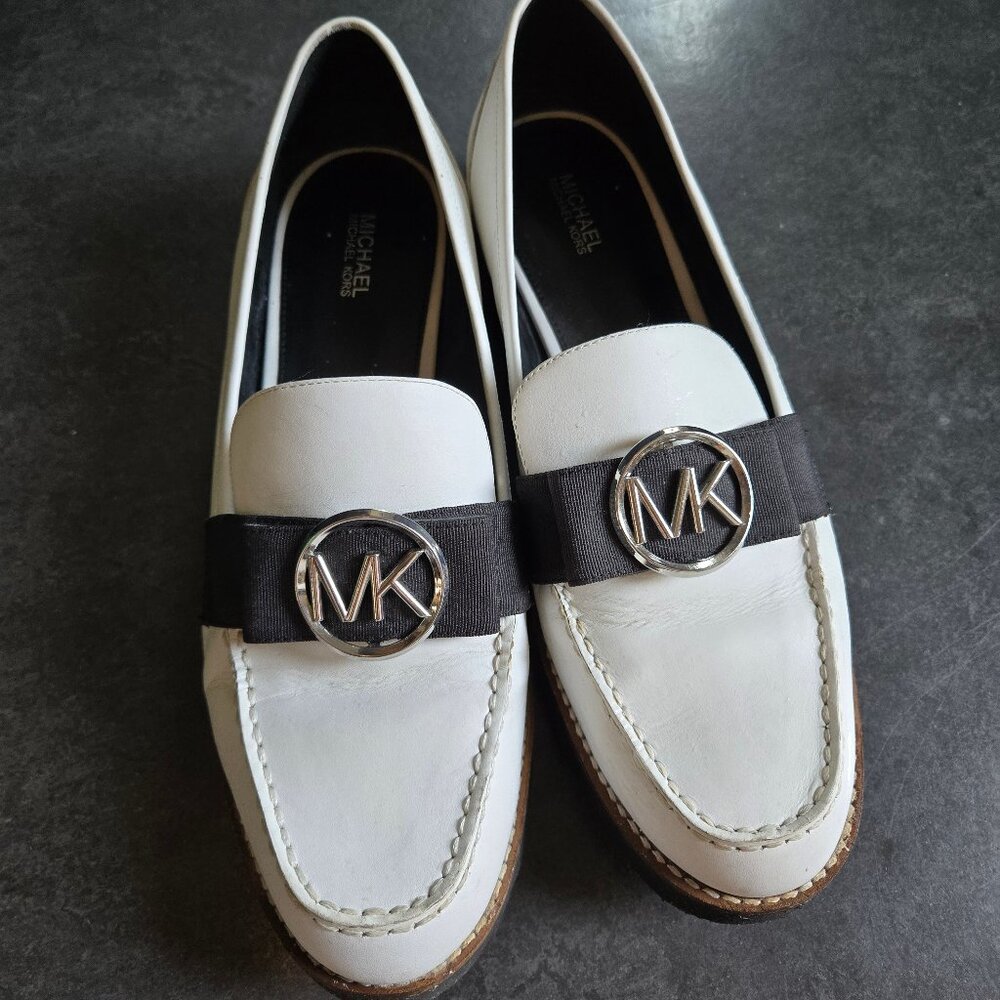 Michael Khors White Leather Loafers - Excellent Condition